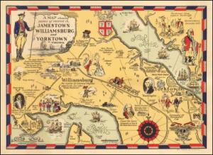 Map of Colonial Williamsburg and Jamestown